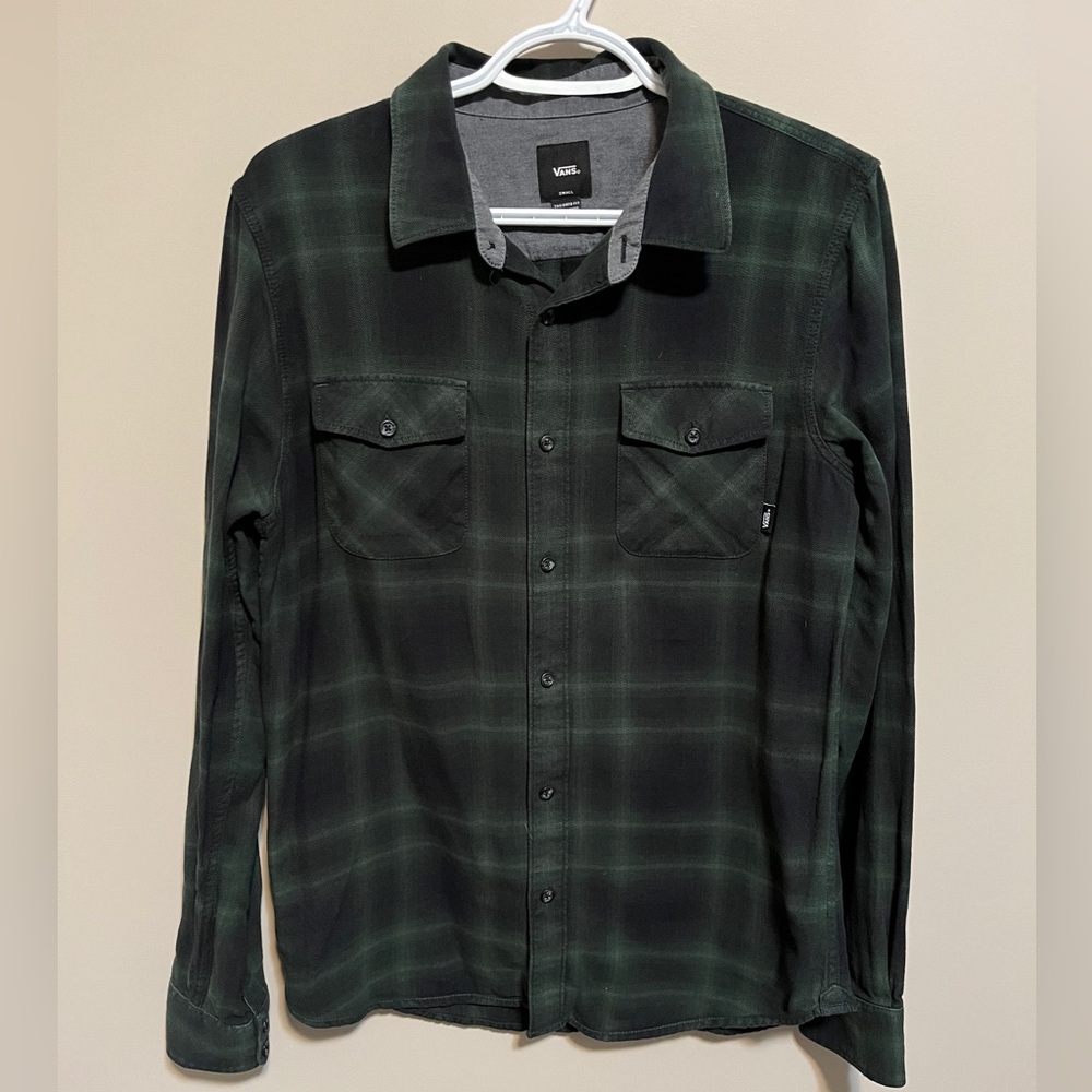 Vans Plaid Flannel Button-Down Shirt, size S
